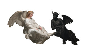 Angel And Devil V8 Vinyl Car Decal Sticker – Waterproof & UV-Resistant 