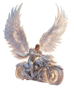 Angel Rider Vinyl Car Decal Sticker – Waterproof & UV-Resistant 