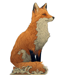 Art Nouveau Fox V2 Vinyl Car Decal Sticker – Waterproof & UV-Resistant 