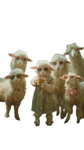 Sheep With Sunglasses Vinyl Car Decal Sticker – Waterproof & UV-Resistant 