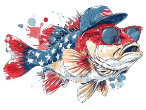 Patriotic Fish Vinyl Car Decal Sticker – Waterproof & UV-Resistant 