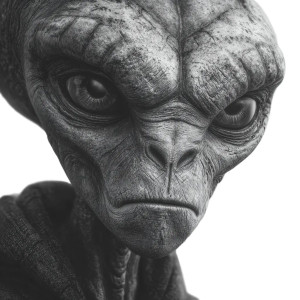 Intimidating Gray Alien Vinyl Car Decal Sticker – Waterproof & UV-Resistant 