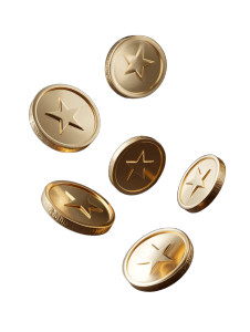 Golden Star Coins Vinyl Car Decal Sticker – Waterproof & UV-Resistant 