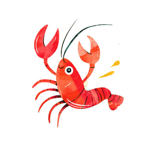 Cheerful Cartoon Crayfish Vinyl Car Decal Sticker – Waterproof & UV-Resistant 