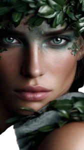 Leafy Fantasy Face Vinyl Car Decal Sticker – Waterproof & UV-Resistant 