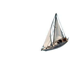 White Ketch Sailboat Vinyl Car Decal Sticker – Waterproof & UV-Resistant 