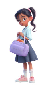 Pixar-Style Girl V15 Vinyl Car Decal Sticker – Waterproof & UV-Resistant 