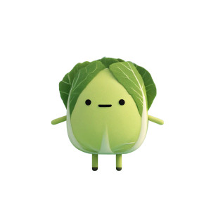 Cute Cabbage Character V4 Vinyl Car Decal Sticker – Waterproof & UV-Resistant 