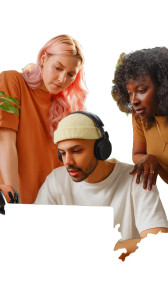 Happy Team Collaborating Vinyl Car Decal Sticker – Waterproof & UV-Resistant 