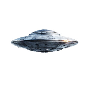 Metallic Flying Saucer Vinyl Car Decal Sticker – Waterproof & UV-Resistant 