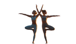 Yoga Duo Stretching Vinyl Car Decal Sticker – Waterproof & UV-Resistant 