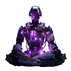 Violet Lotus Robot Vinyl Car Decal Sticker – Waterproof & UV-Resistant 