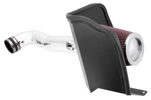Boost HP & Torque | K & N 77 Series Cold Air Intake | Silver Tube, Red Filter, Heat Shield