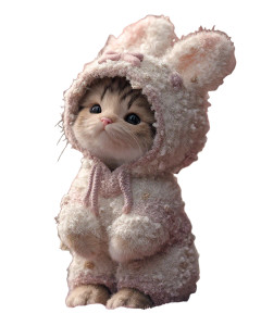 Fluffy Kitten Onesie V2 Vinyl Car Decal Sticker – Waterproof & UV-Resistant 