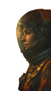 Futuristic Space Portrait Vinyl Car Decal Sticker – Waterproof & UV-Resistant 