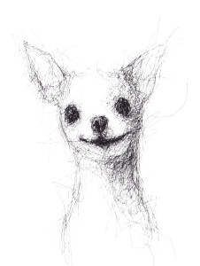 Cute Scribbled Chihuahua Vinyl Car Decal Sticker – Waterproof & UV-Resistant 