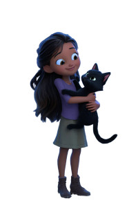 Happy Girl With Cat Vinyl Car Decal Sticker – Waterproof & UV-Resistant 