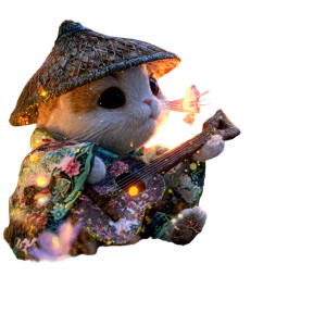 Whimsical Cat Musician Vinyl Car Decal Sticker – Waterproof & UV-Resistant 