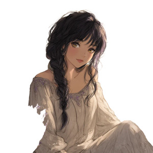 Gentle Young Woman V2 Vinyl Car Decal Sticker – Waterproof & UV-Resistant 