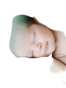 Serene Newborn Smile Vinyl Car Decal Sticker – Waterproof & UV-Resistant 