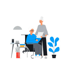 Elderly Care Scene V3 Vinyl Car Decal Sticker – Waterproof & UV-Resistant 