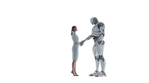 Ai Robot Handshake Vinyl Car Decal Sticker – Waterproof & UV-Resistant 