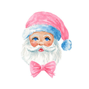 Pink Santa Hat Vinyl Car Decal Sticker – Waterproof & UV-Resistant 