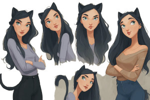 Green-Eyed Anime Woman Vinyl Car Decal Sticker – Waterproof & UV-Resistant 