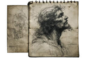 Biblical Man Sketch Vinyl Car Decal Sticker – Waterproof & UV-Resistant 