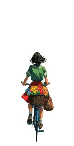 Girl Riding Bicycle V7 Vinyl Car Decal Sticker – Waterproof & UV-Resistant 