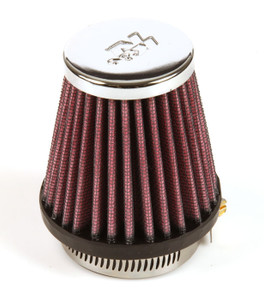 K&N Red Washable Air Filter | Universal Fit, Molded Rubber Flanges, Vibrations Absorbing, Chrome Top