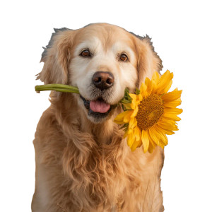 Golden Retriever With Sunflower Vinyl Car Decal Sticker – Waterproof & UV-Resistant Golden Retriever With Sunflower Vinyl Car Decal Sticker – Waterproof & UV-Resistant