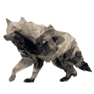 Origami Wolf Vinyl Car Decal Sticker – Waterproof & UV-Resistant 