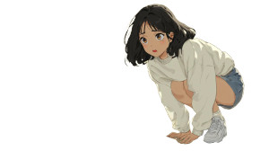 Anxious Packing Woman Vinyl Car Decal Sticker – Waterproof & UV-Resistant 