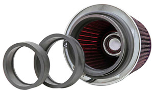K&N Universal Red Cotton Gauze Air Filter | Washable & Reusable | Molded Pliable Rubber Flanges | Chrome Top | Universal Fitment K&N Universal Red Cotton Gauze Air Filter | Washable & Reusable | Molded Pliable Rubber Flanges | Chrome Top | Universal Fitment