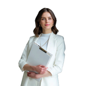 Businesswoman Holding Folder Vinyl Car Decal Sticker – Waterproof & UV-Resistant 