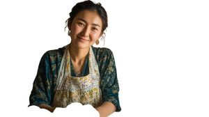 Uzbek Woman Kneading Vinyl Car Decal Sticker – Waterproof & UV-Resistant 