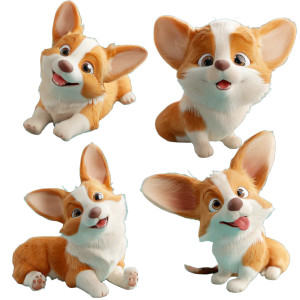Cute Corgi Poses Vinyl Car Decal Sticker – Waterproof & UV-Resistant 