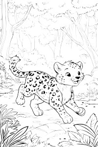 Cute Cheetah Running Vinyl Car Decal Sticker – Waterproof & UV-Resistant 
