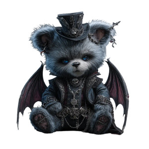 Gothic Teddy Bear Vinyl Car Decal Sticker – Waterproof & UV-Resistant 