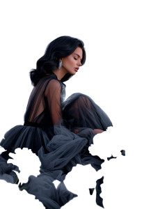 Elegant Woman In Field Vinyl Car Decal Sticker – Waterproof & UV-Resistant 