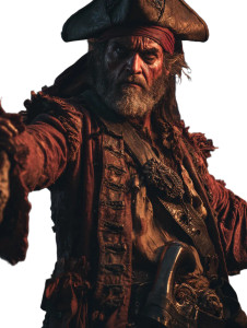 Angry Pirate Captain Vinyl Car Decal Sticker – Waterproof & UV-Resistant 