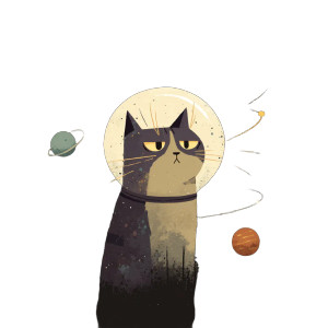 Space Cat V21 Vinyl Car Decal Sticker – Waterproof & UV-Resistant Space Cat V21 Vinyl Car Decal Sticker – Waterproof & UV-Resistant