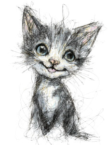 Cute Gray Kitten Vinyl Car Decal Sticker – Waterproof & UV-Resistant 