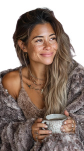 Woman Drinking Tea V2 Vinyl Car Decal Sticker – Waterproof & UV-Resistant 