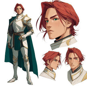 Red-Haired Paladin Vinyl Car Decal Sticker – Waterproof & UV-Resistant 