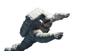 Fearful Astronaut Hiding Vinyl Car Decal Sticker – Waterproof & UV-Resistant 