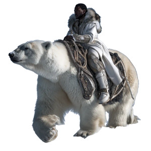 Giant Polar Bear Rider Vinyl Car Decal Sticker – Waterproof & UV-Resistant 