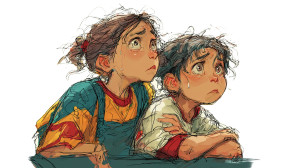 Kids At Window Vinyl Car Decal Sticker – Waterproof & UV-Resistant 