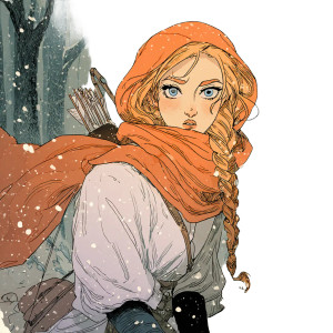 Red Riding Hood Archer Vinyl Car Decal Sticker – Waterproof & UV-Resistant 